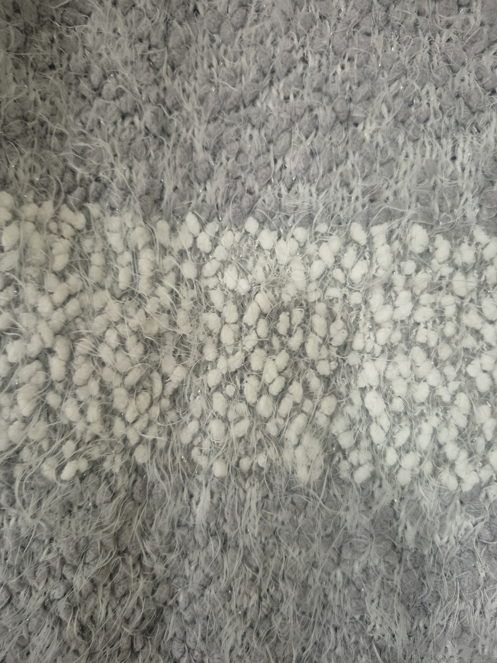 Jasmine & Ginger Gray and Light Gray Fuzzy Crewneck Sweater - Picture 4 of 6